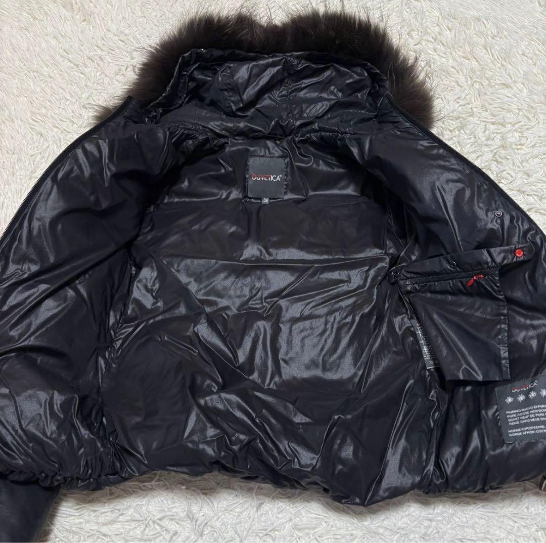DUVETICA ファー ダウンジャケット ブラック y2k 38 短丈