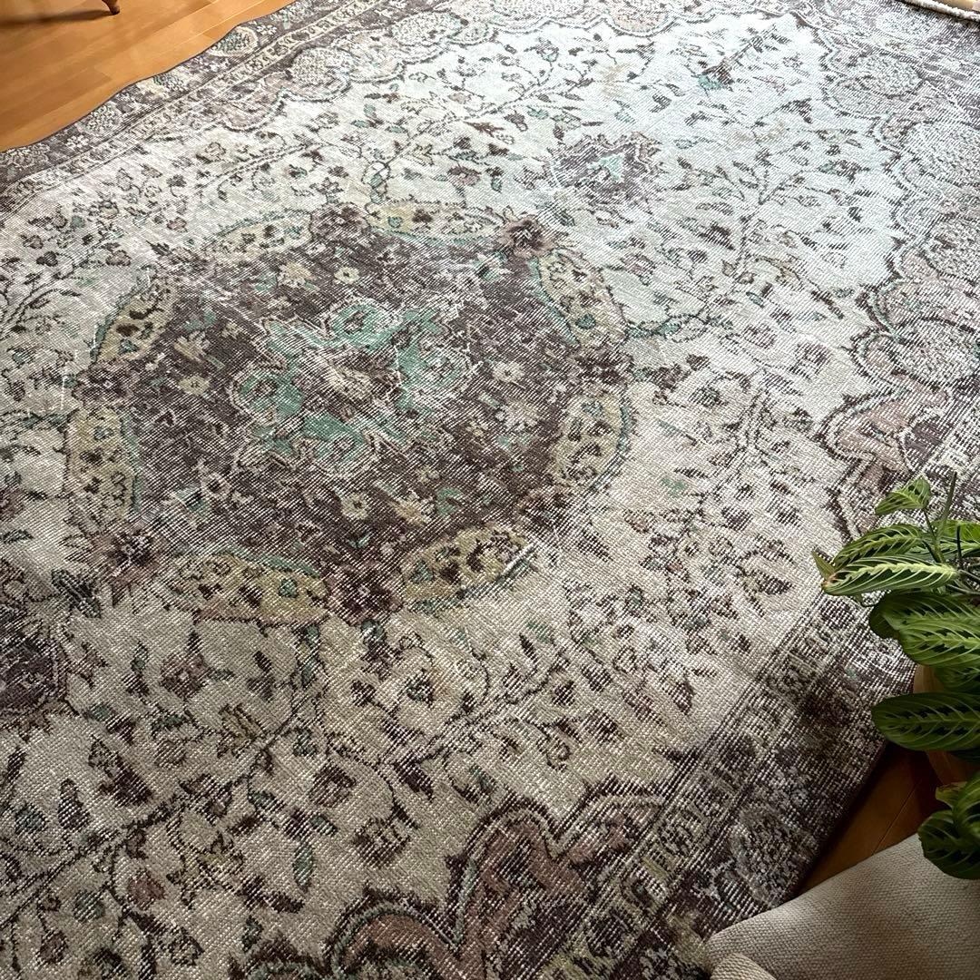 超大判163×263メダリオン　王道ボタニカル　トルコヴィンテージラグ