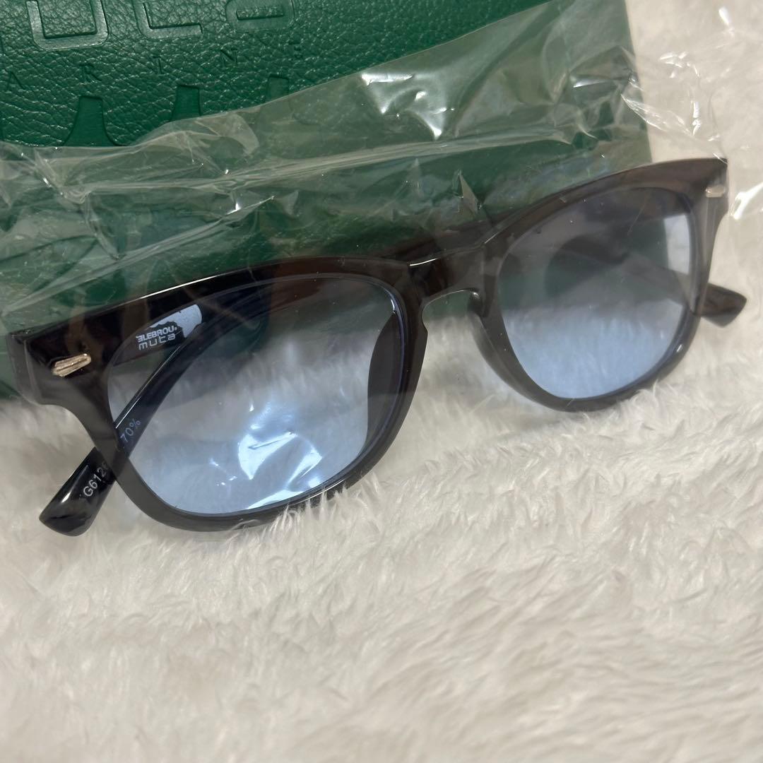 新品★サングラス ムータマリン×エレブロ 黒縁ブルーレンズ muta