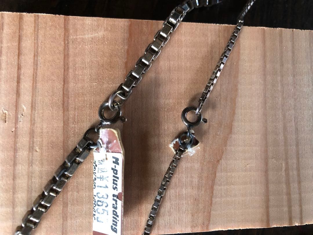 YUKIスクエアチェーンネックレス　シルバー９２５刻印有　 太　1本