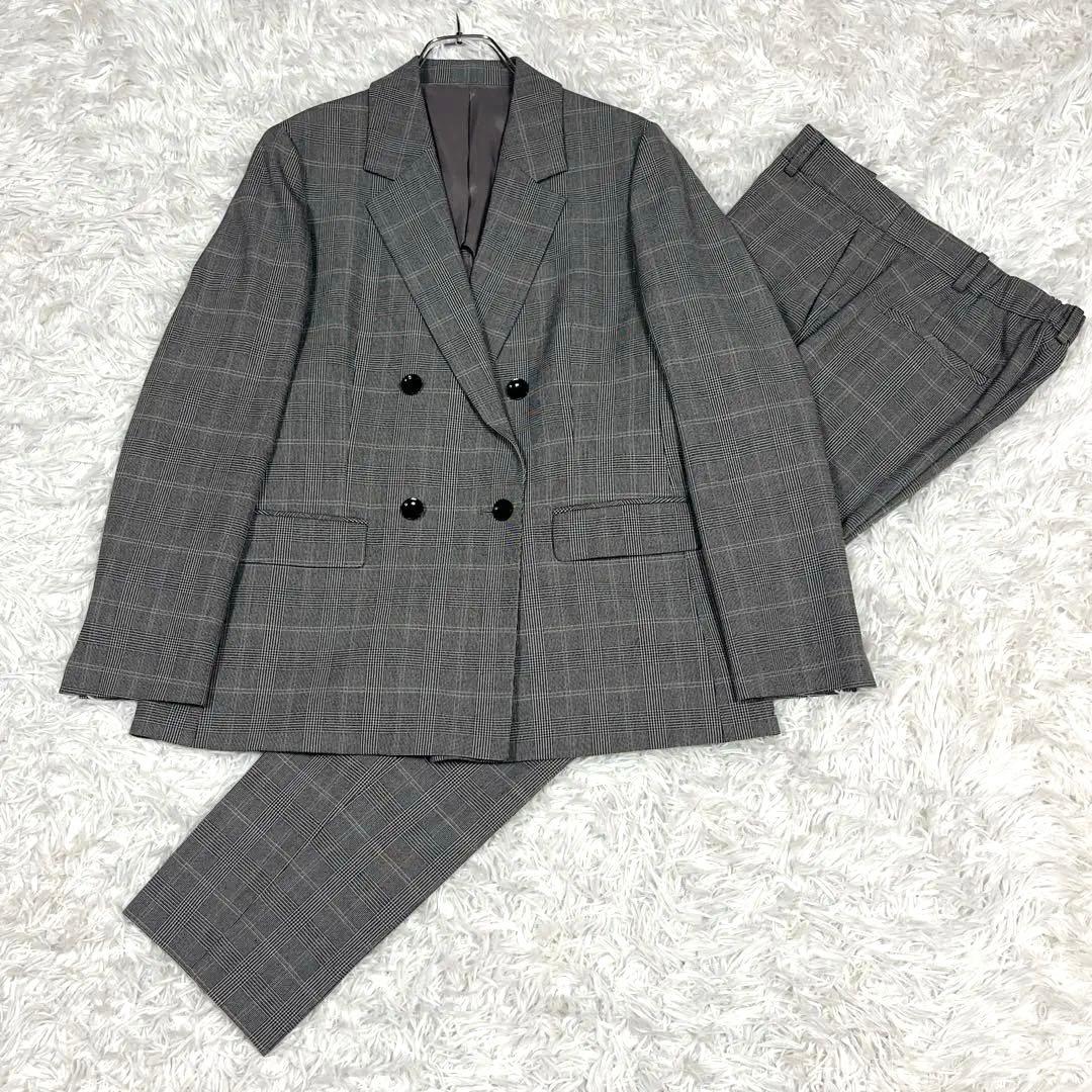 美品✨AOKI グレンチェックダブルジャケットパンツセットアップスーツ Lサイズ