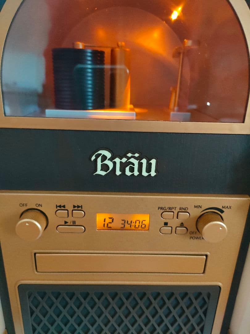 レトロ調 ジュークボックス型 CDプレーヤー ／箱・取説あり／動作確認済