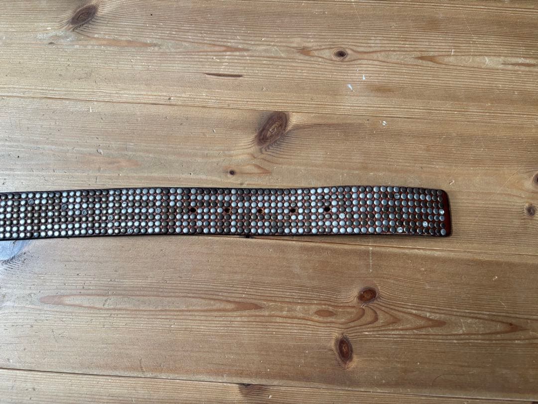 HTC スタッズラインストーンレザーベルト　M