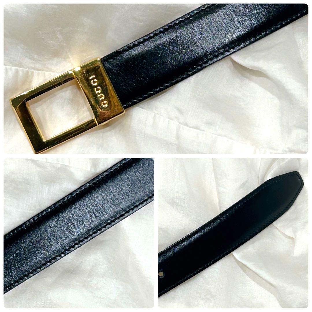 グッチ ベルト 刻印　ゴールド金具　バックル レザー 表記サイズ 90・36