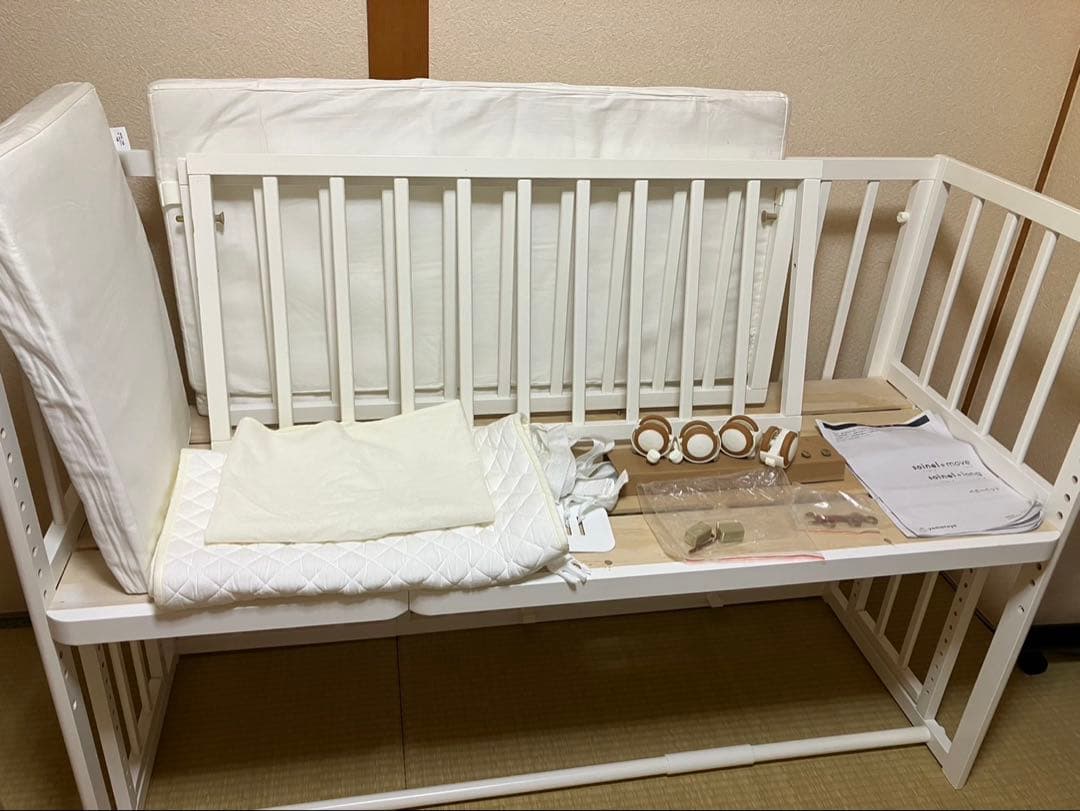 そいねーる＋ロング マットレス・布団付きベビーベッド キャスター付き