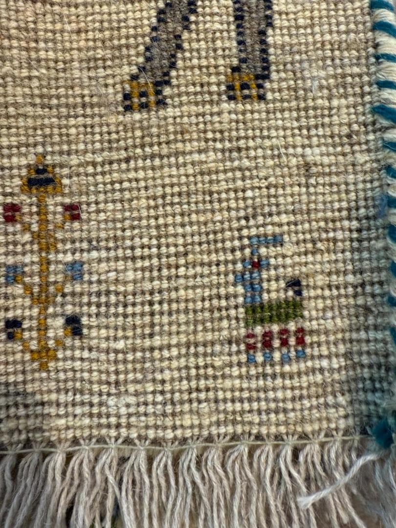 ギャッベ 67x92cm ペルシャ絨毯 手織り ギャベ 玄関マットラグ 絨毯