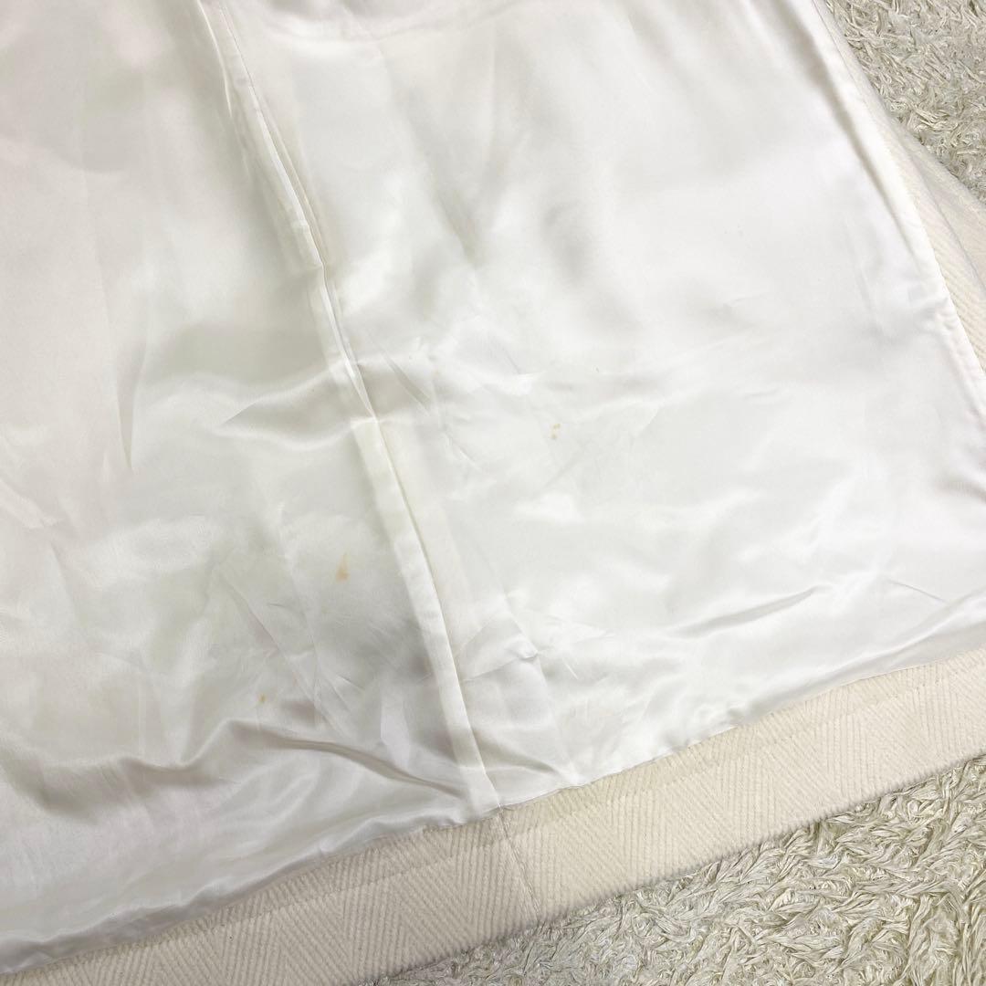 23区 ロングダッフルコート ヘリンボーン フード 大きサイズ 48 ホワイト