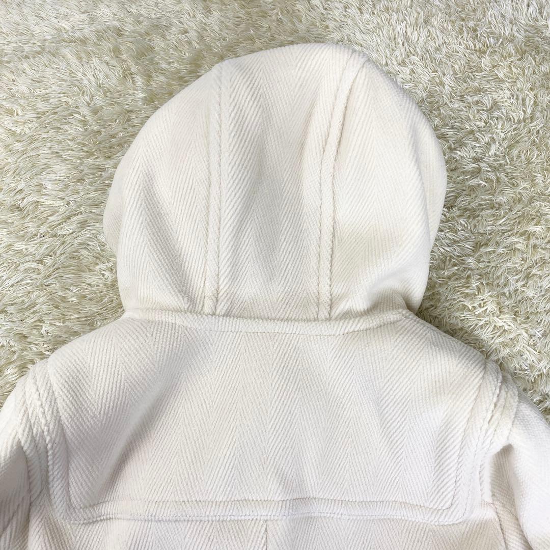 23区 ロングダッフルコート ヘリンボーン フード 大きサイズ 48 ホワイト