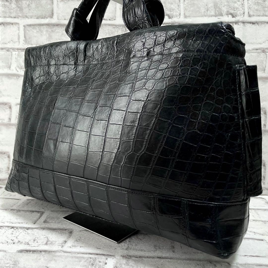 美品✨JRA　高級マットクロコ　ビジネスバッグ　A4収納可　通勤　出張　黒
