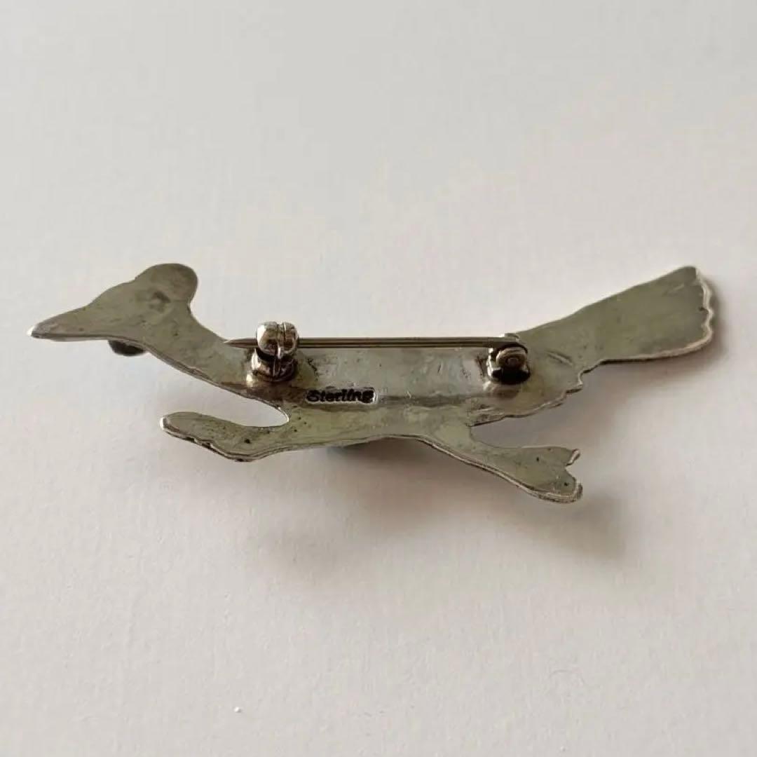 60s ビンテージ ナバホ ターコイズ ロードランナー シルバー ピン ブローチ