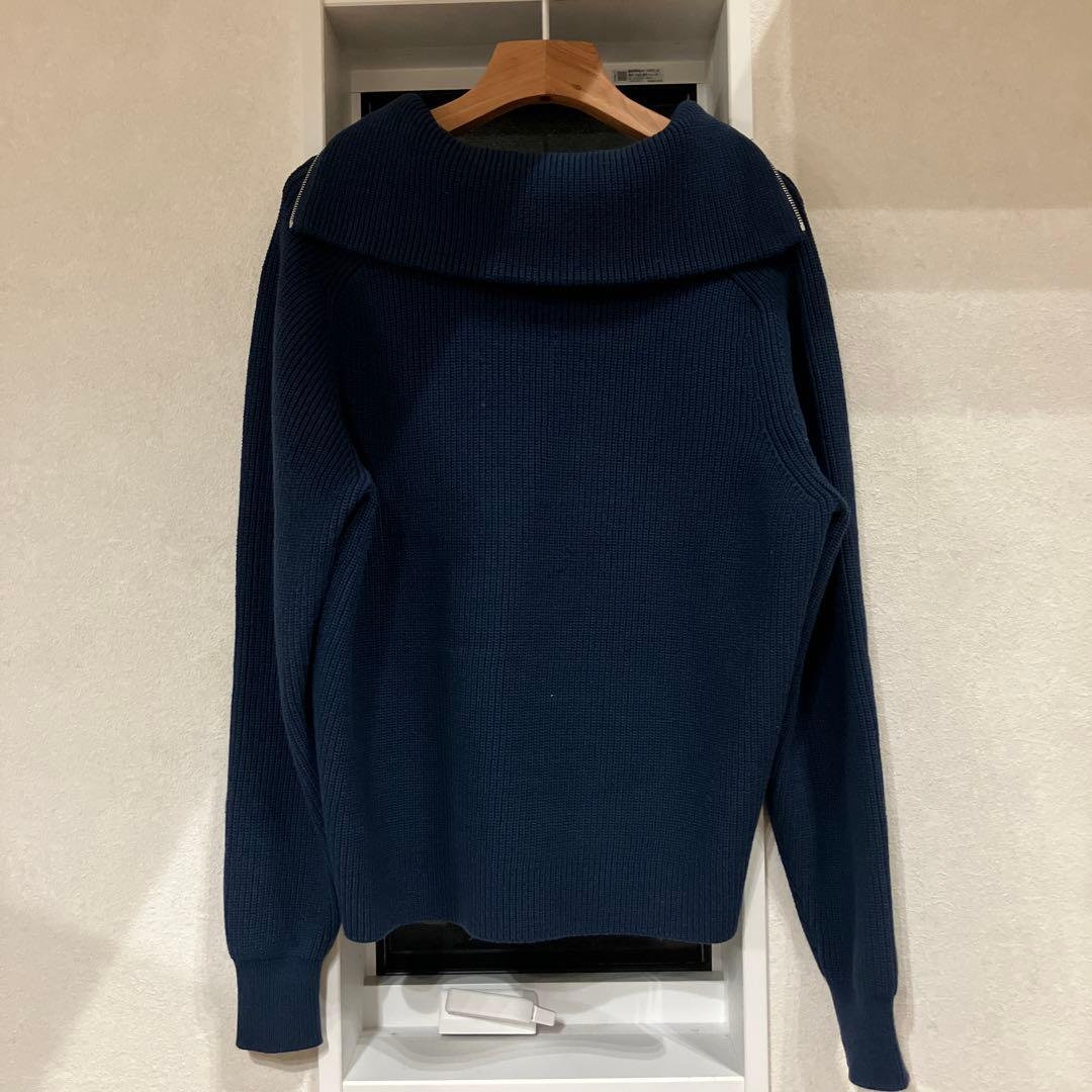 【本日セール】MAISON KITSUNÉ ネイビー ジップアップニット XS