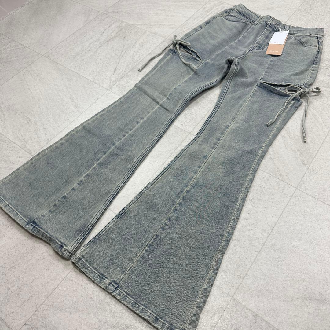 未使用タグ付【RESEXXY】カットアウト リボン デニムパンツ ICE M