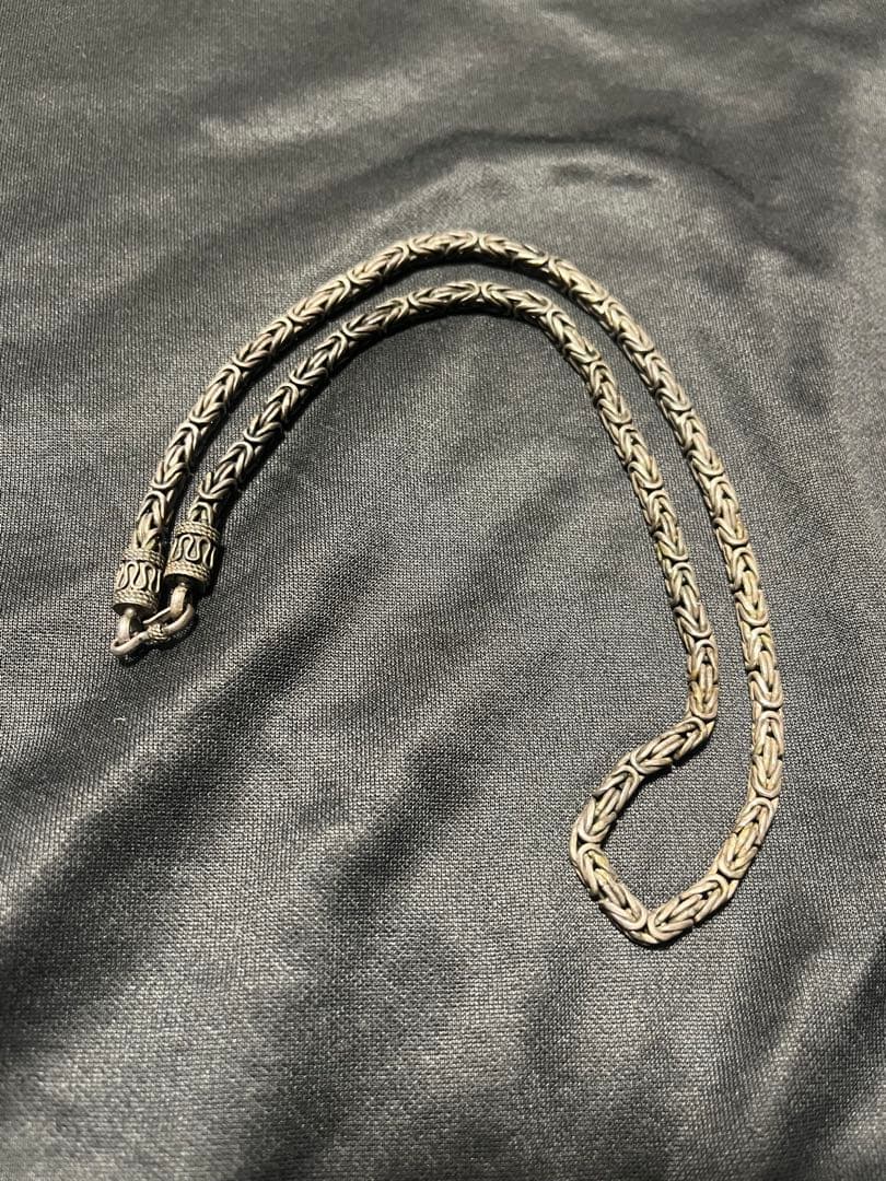 シルバー925 ビザンチンチェーン ネックレス バリチェーン 編み込み