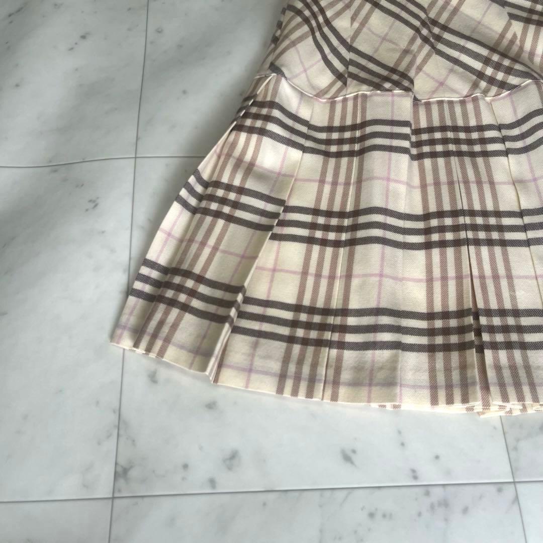 Burberrバーバリー　キャミソール　ノバチェック　ベルト　プリーツ　Aライン