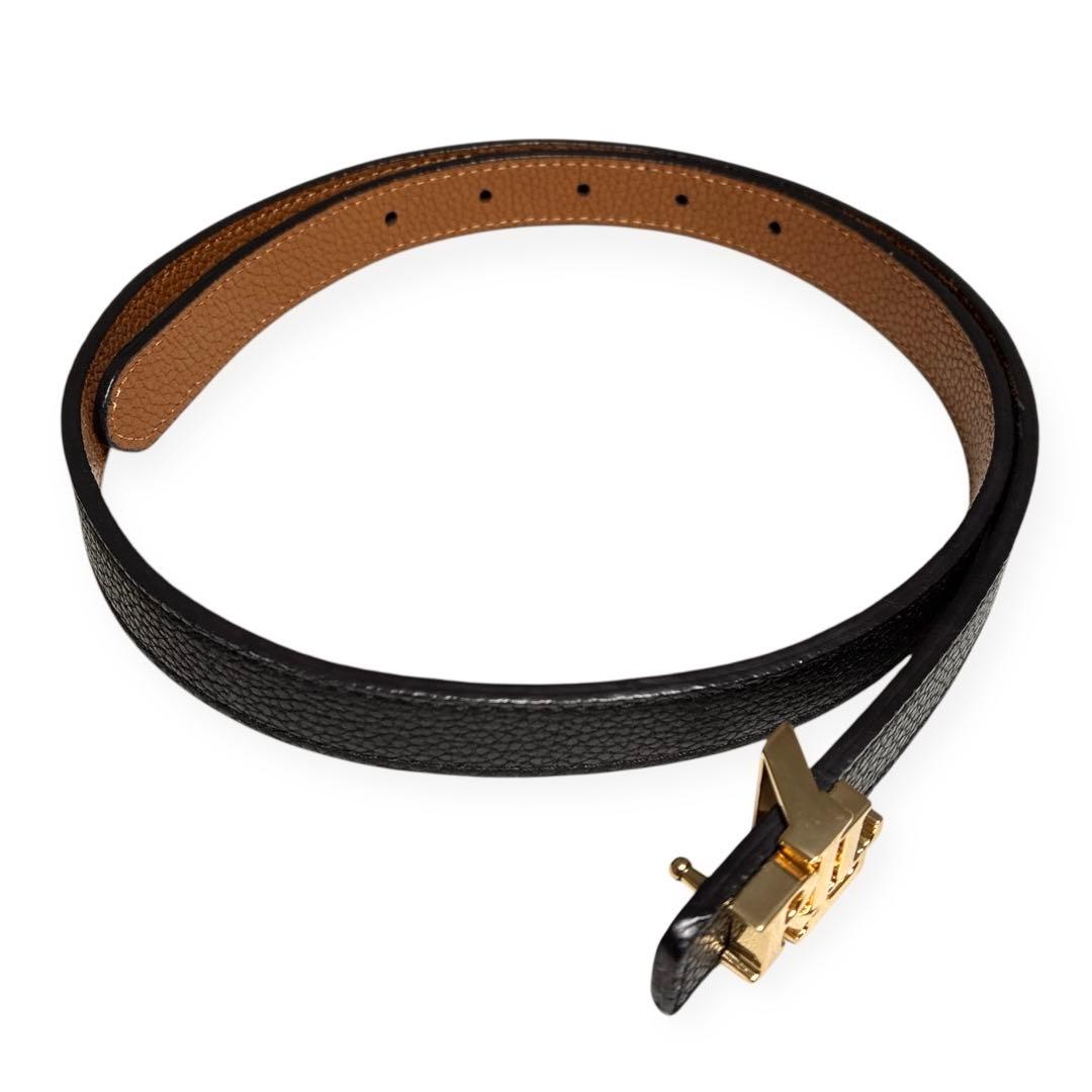 Lauren Ralph Lauren リバーシブル レザーベルト ロゴバックル