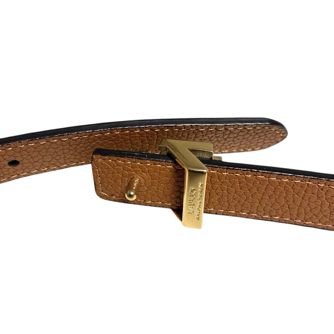 Lauren Ralph Lauren リバーシブル レザーベルト ロゴバックル