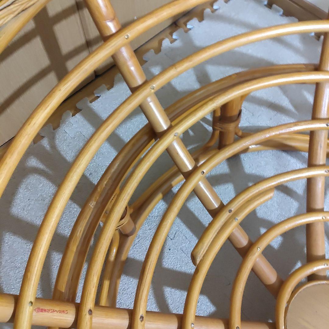 Nissen ニッセン パパサンチェア ラタン 籐製 台座付き クッション付き