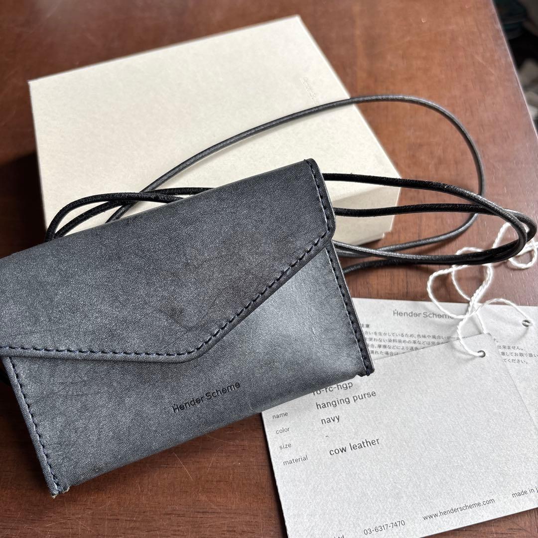 【Hender Scheme 】スキマ　hanging purse navy
