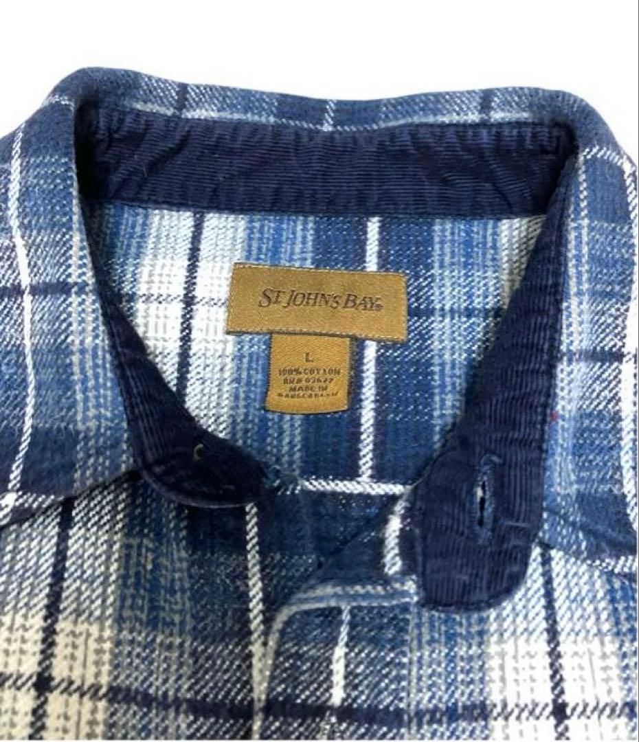 専用　stjohnsbay オンブレ ネルシャツ ブルー L セントジョンズベイ
