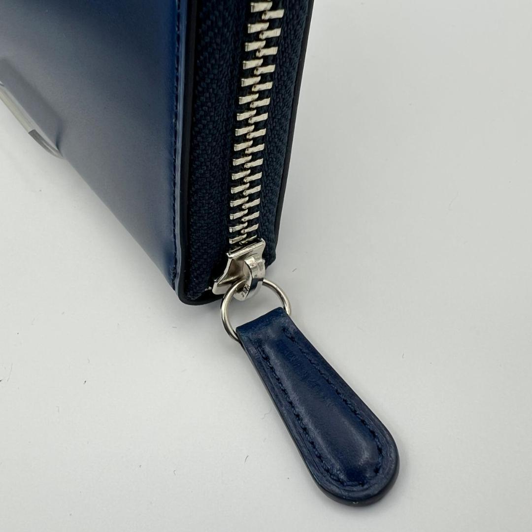 未使用品箱付 プレリー☆メンズ ジッピーウォレット 長財布 コードバン 本革 紺