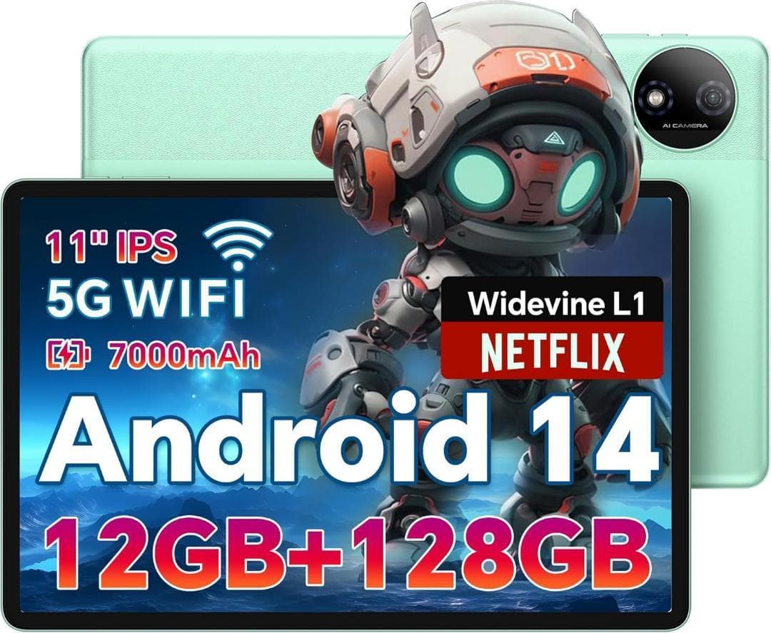 タブレット Android14 11インチ 12GB+128GB+1TB拡張