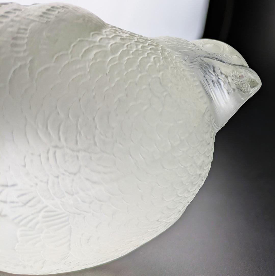 リアルな羽毛★ラリック フィギュリン うずら 鶉 16㎝ 重量1.1㎏ フランス