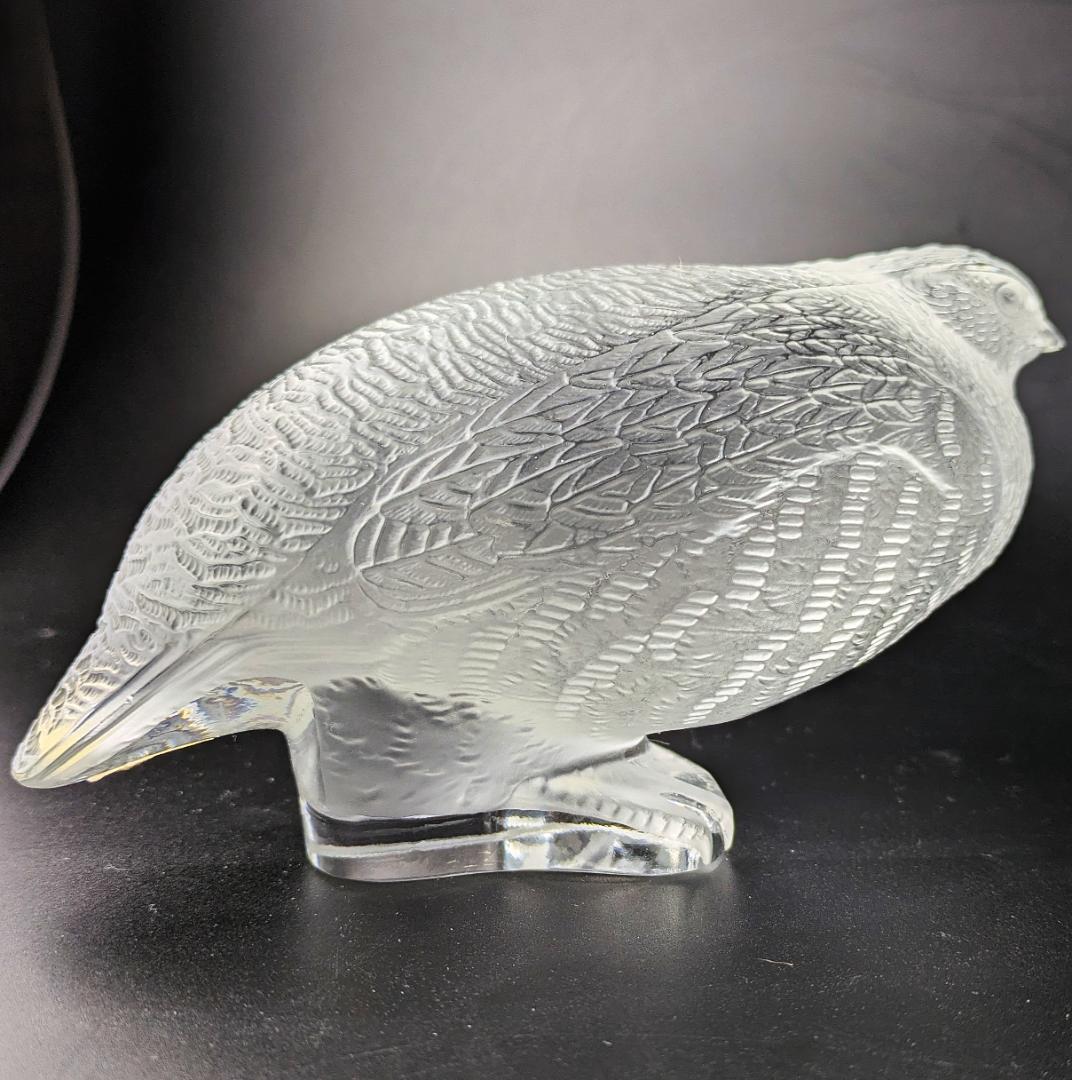 リアルな羽毛★ラリック フィギュリン うずら 鶉 16㎝ 重量1.1㎏ フランス