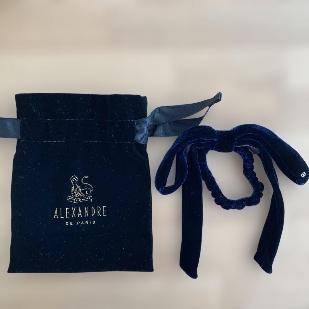 【ほぼ未使用】アレクサンドルドゥパリ　ベロアリボンポニー　ネイビー