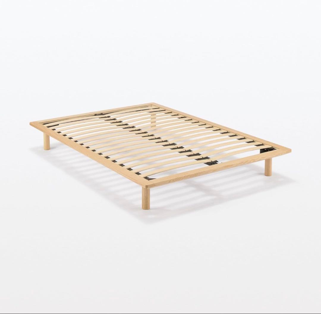 【間も無く掲載終了】無印　ダブルベッドフレーム ナチュラルウッド