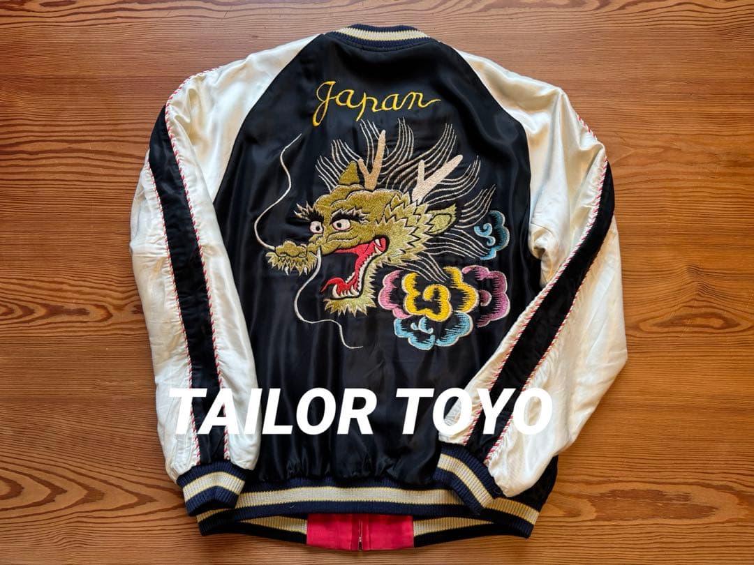 テーラー東洋 スカジャン ドラゴンヘッド&日本地図 サイズＬ（他社Ｍ相当）