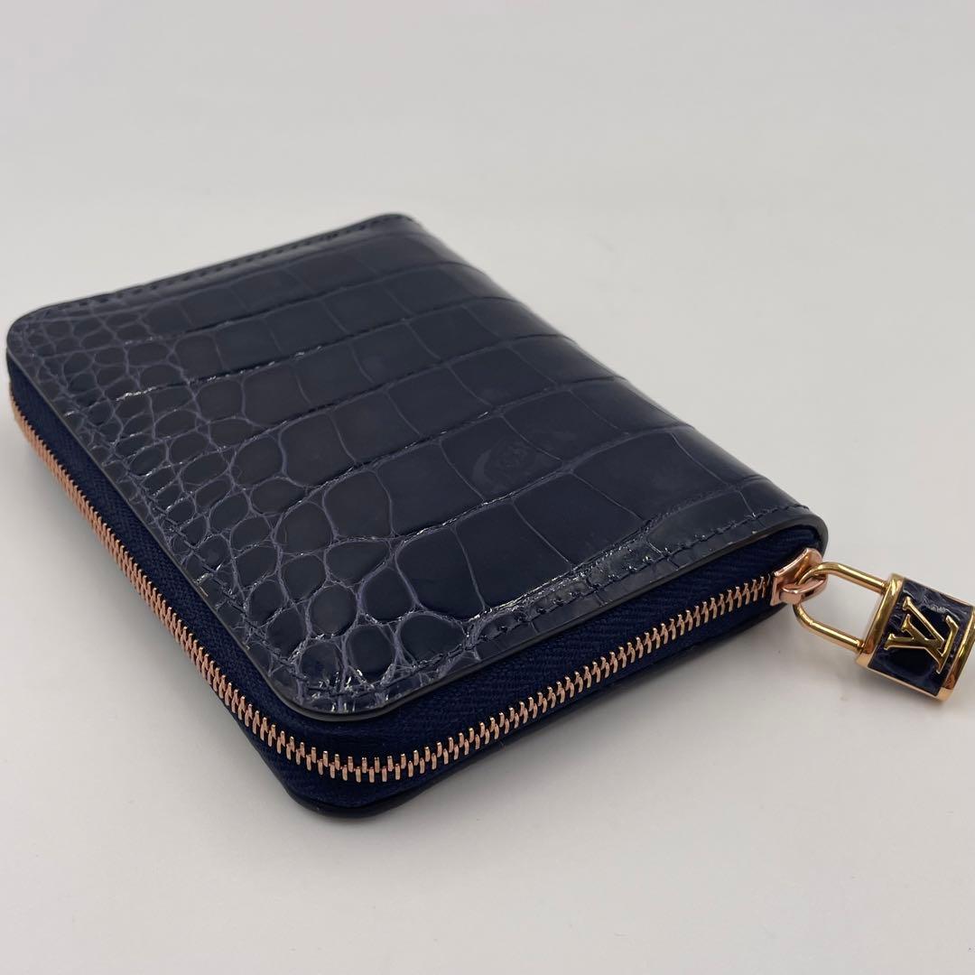 現行・最高級✨ルイヴィトン クロコダイル ジッピー パース LV ネイビー