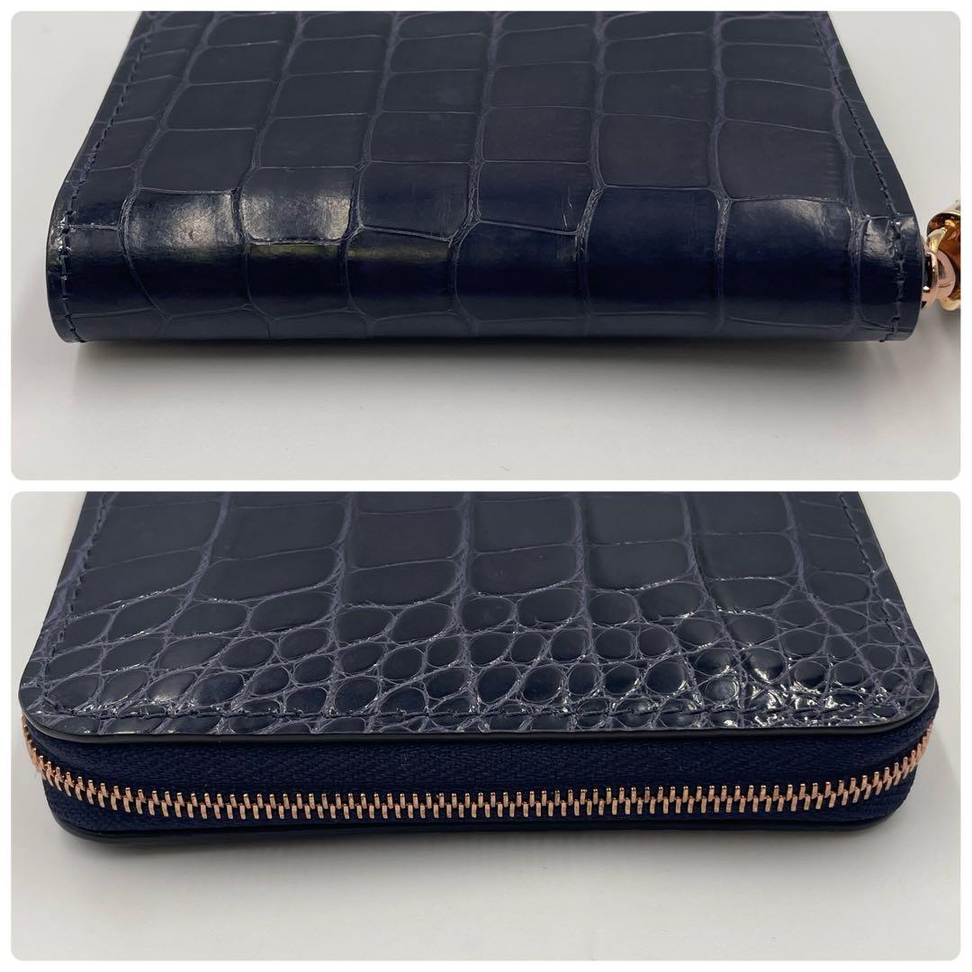 現行・最高級✨ルイヴィトン クロコダイル ジッピー パース LV ネイビー