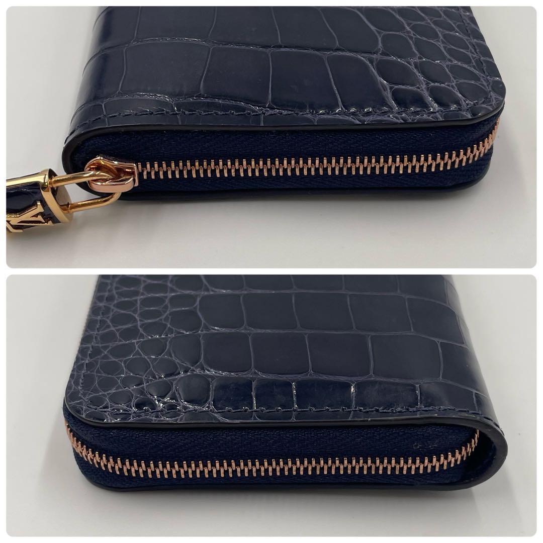 現行・最高級✨ルイヴィトン クロコダイル ジッピー パース LV ネイビー