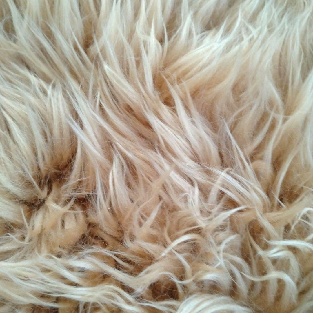 【16日まで】ムートン　羊毛　ラグ　ファー　マット　ベージュブラウン　敷物