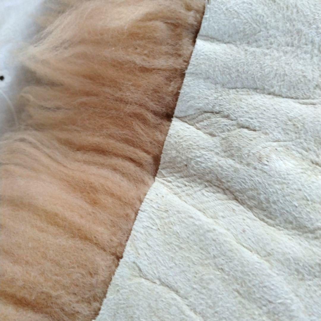 【16日まで】ムートン　羊毛　ラグ　ファー　マット　ベージュブラウン　敷物