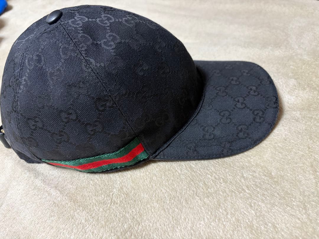 貴重⭐️Gucci ブラックキャップ GGパターン　XXL