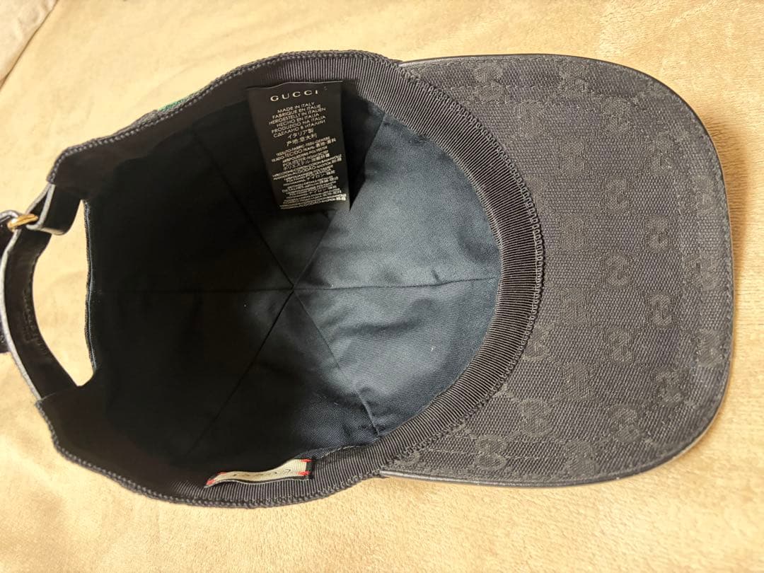 貴重⭐️Gucci ブラックキャップ GGパターン　XXL
