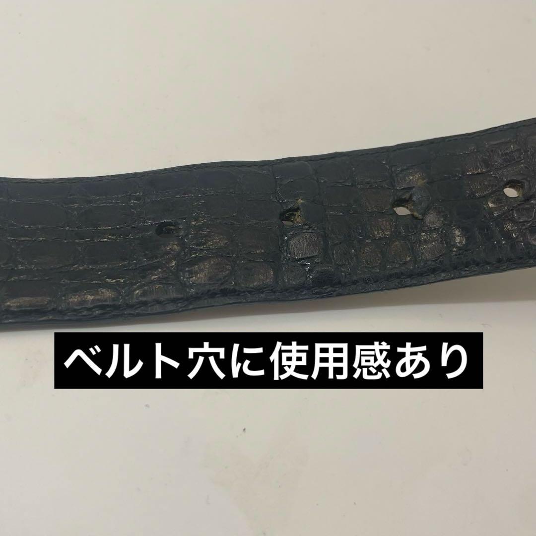 CELINE ✨セリーヌ クロコダイル風　レザー ベルト 馬車金具 ゴールド