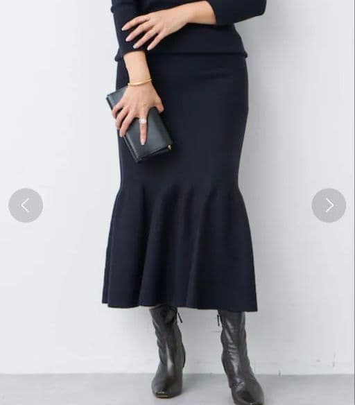 【タグ付き】ドゥーズィエムクラス　WONDER lily スカート　ネイビー36