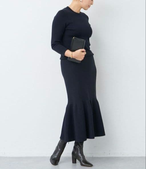 【タグ付き】ドゥーズィエムクラス　WONDER lily スカート　ネイビー36