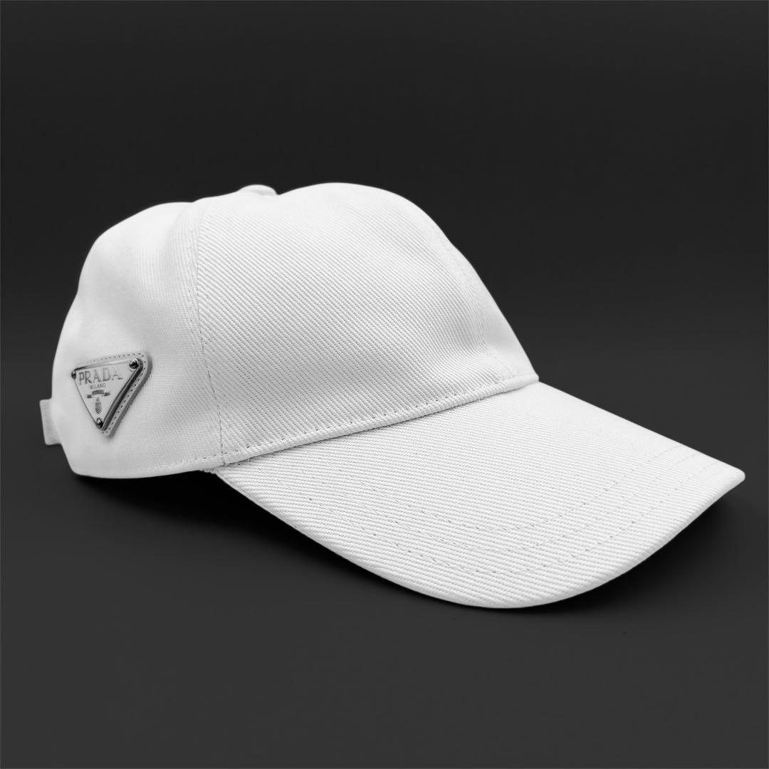 極美品✨PRADA プラダ キャップ 三角ロゴ 白