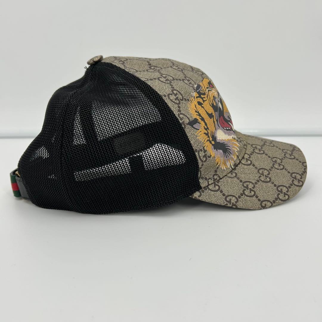 B*y様 美品✨グッチ キャップ タイガー GG スプリーム PVC ベージュ