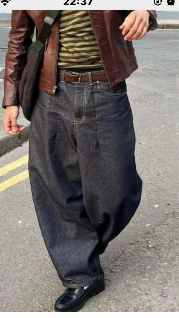 パンツ estudio niksen raw denim balloon jeans