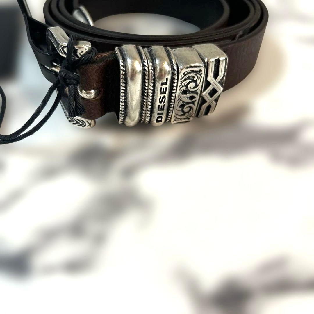 新品☆DIESEL ブラウンレザー ベルト　90センチ