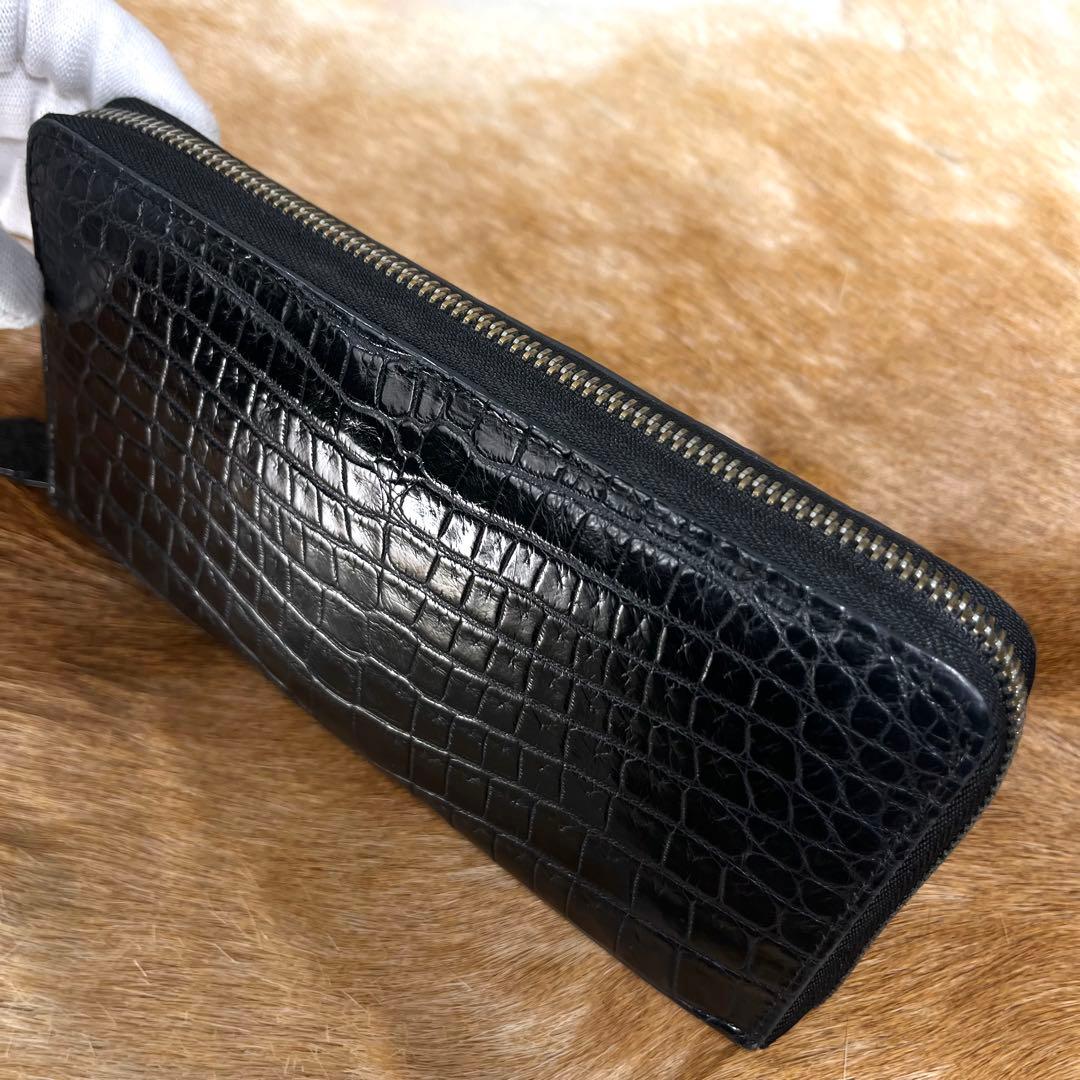 美品 JRA 定11万 最高峰 クロコダイル ポロサス センターセレクト 長財布