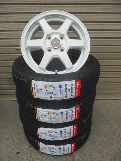 新品セット☆S6ホワイト+155/65R14☆スペーシア・ムーヴ・タント