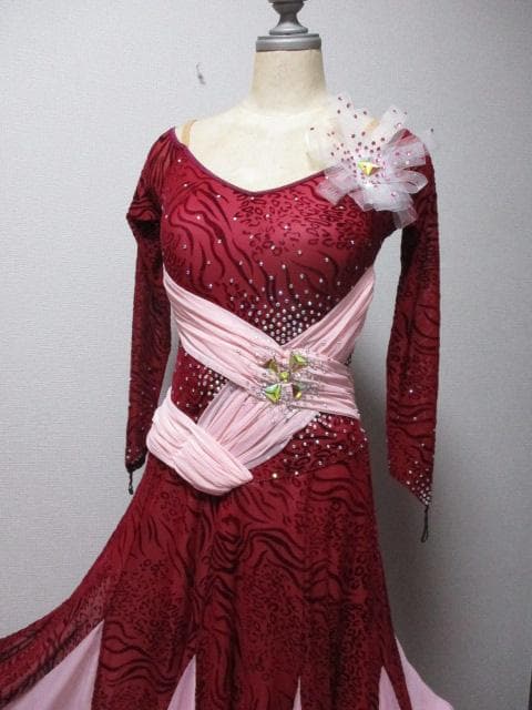 社交ダンス オーダー製品　　エンジフロッキィ～とピンク★ドレスワンピース