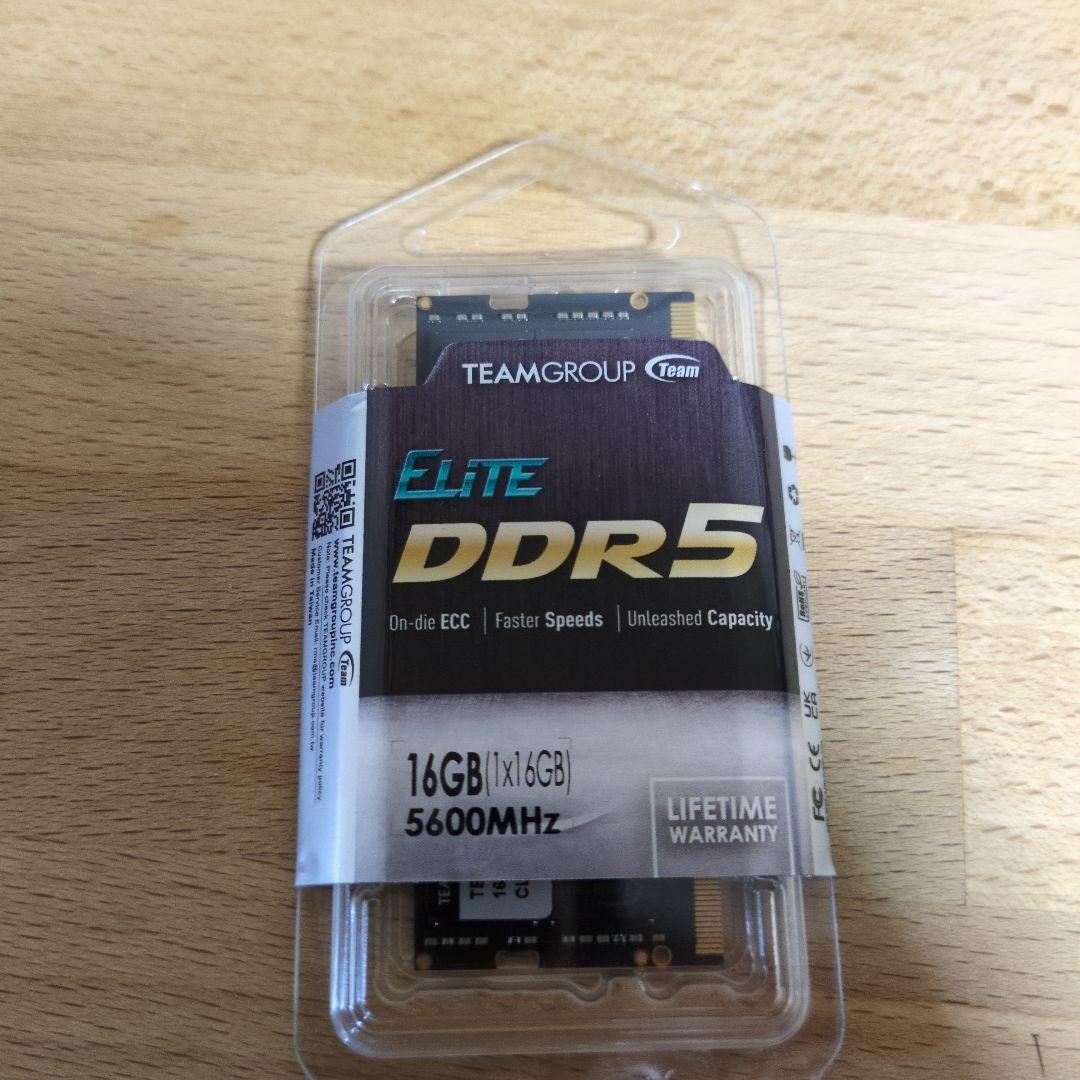 ddr5メモリ 16gb Team ノート用　5600