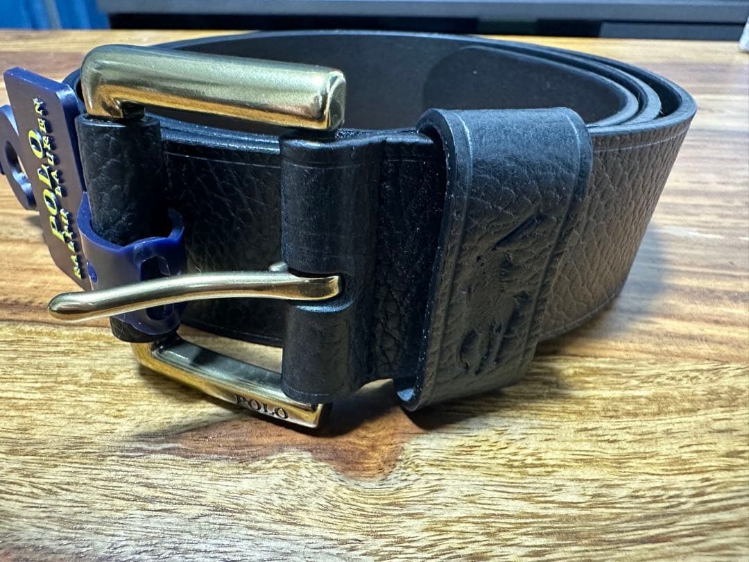 POLO RALPH LAUREN ブラックレザーベルト 36インチ