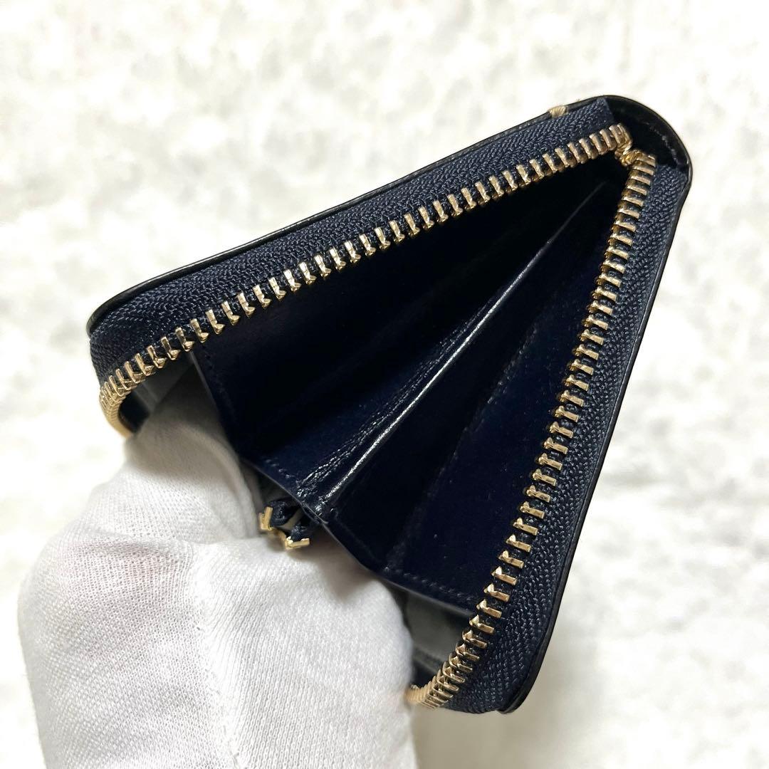 ポールスミス　ラウンドジップ　ポリッシュカーフ　牛革　長財布　黒